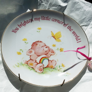 Vintage Cheer Bear Plate with Hanger