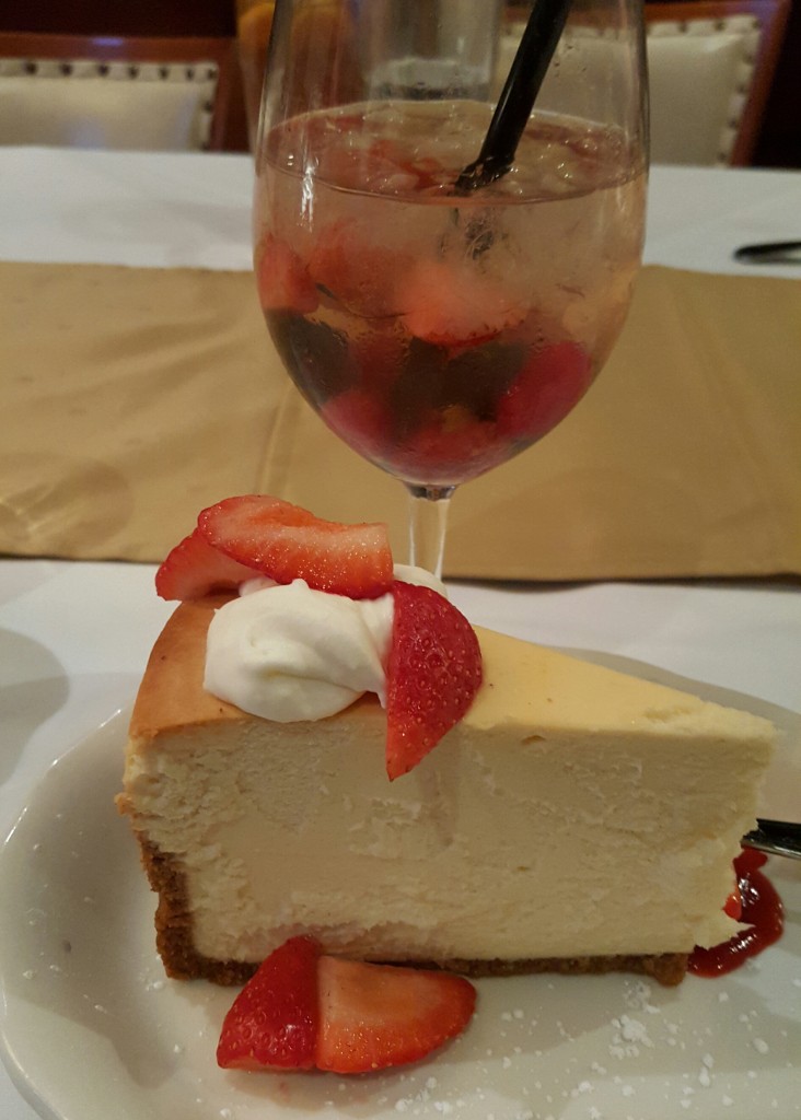 Moscato d'asti sangria and cheesecake!