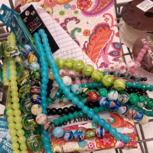 Beads for bracelets and fabric for dolls :)